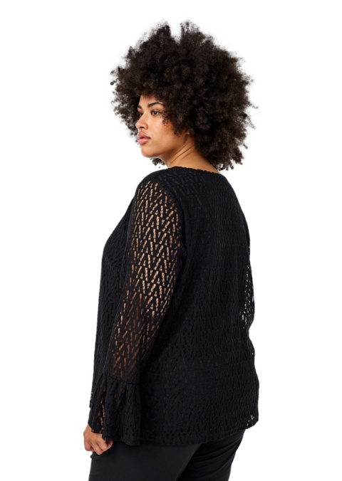 ZIZZI ELEGANCKA CZARNA BLUZKA KORONKA 551A ZIZZI ELEGANCKA CZARNA BLUZKA KORONKA 551A