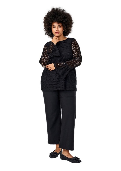 ZIZZI ELEGANCKA CZARNA BLUZKA KORONKA 551A ZIZZI ELEGANCKA CZARNA BLUZKA KORONKA 551A