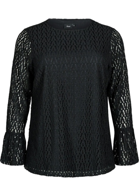 ZIZZI ELEGANCKA CZARNA BLUZKA KORONKA 551A ZIZZI ELEGANCKA CZARNA BLUZKA KORONKA 551A