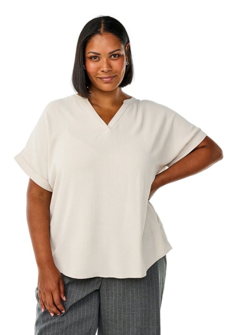 ZIZZI ELEGANCKA KREMOWA BLUZKA 074A