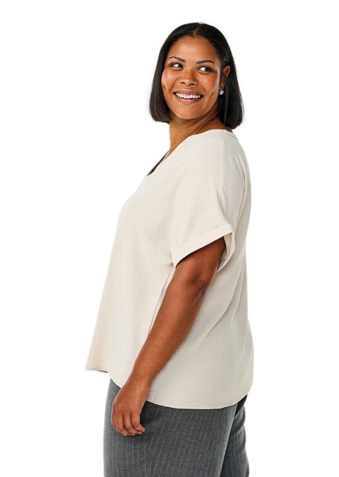 ZIZZI ELEGANCKA KREMOWA BLUZKA 074A