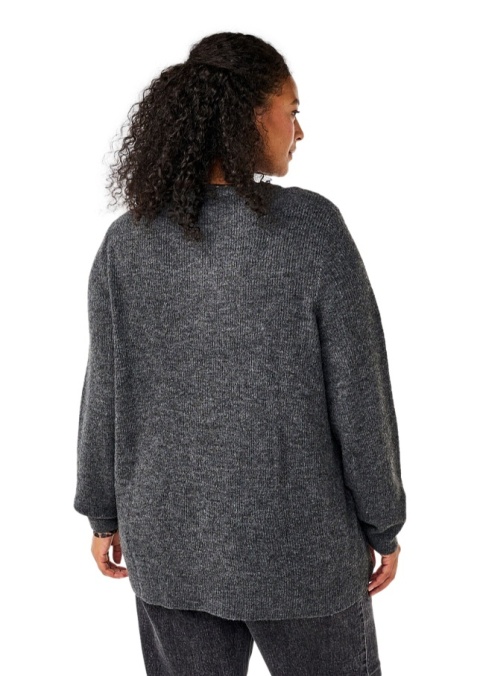 ZIZZI CIEMNOSZARY DZIANINOWY SWETER 192A