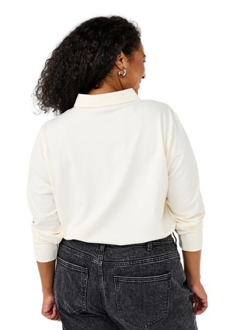 ZIZZI KLASYCZNA KREMOWA BLUZKA POLO 611B