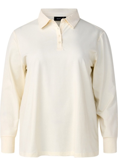 ZIZZI KLASYCZNA KREMOWA BLUZKA POLO 611B