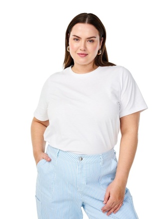 ZIZZI KLASYCZNY BIAŁYY T-SHIRT BAWEŁNA 185A