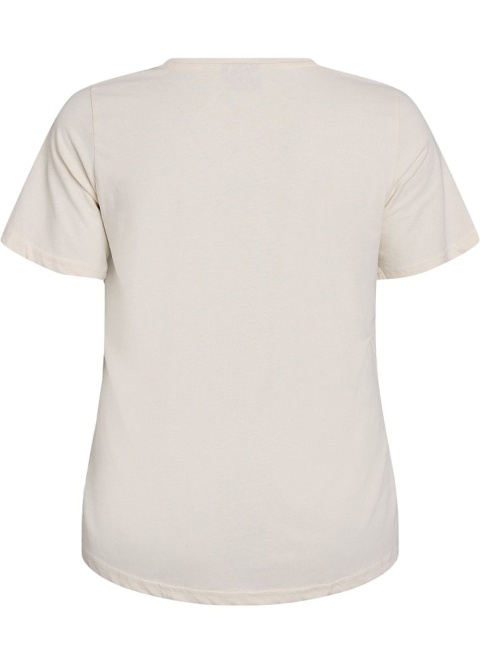 ZIZZI KLASYCZNY SZARY T-SHIRT NADRUK 002G