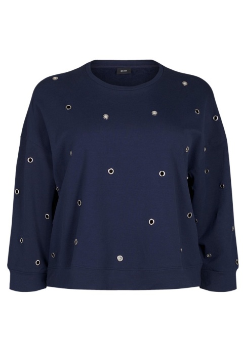 ZIZZI ORYGINALNA GRANATOWA BLUZA OCZKA 423A