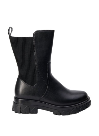 ZIZZI MODNE CZARNE BUTY BOTKI Z GUMKĄ 070A