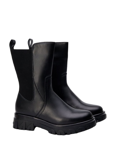 ZIZZI MODNE CZARNE BUTY BOTKI Z GUMKĄ 070A