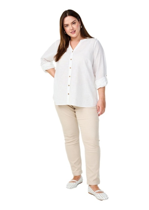 ZIZZI BIAŁA BLUZKA KOSZULA BAWEŁNA 361D