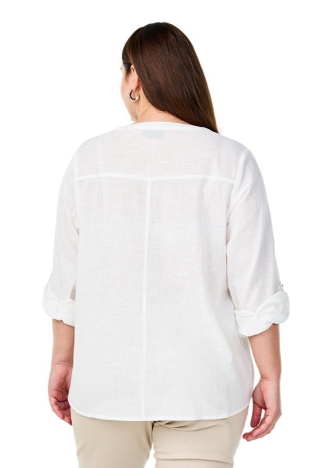 ZIZZI BIAŁA BLUZKA KOSZULA BAWEŁNA 361D