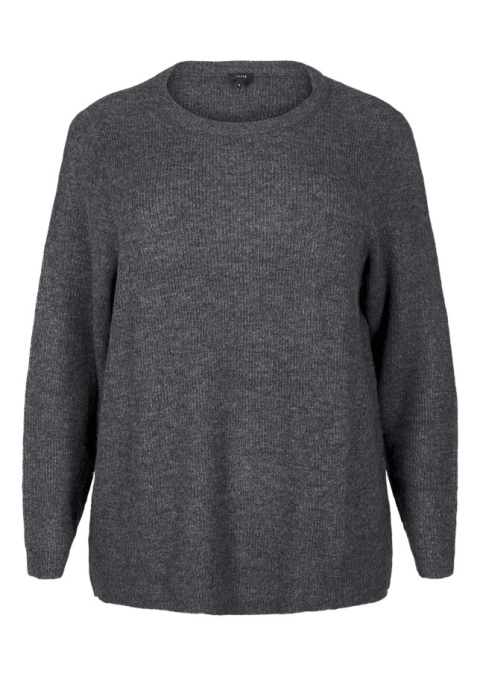 ZIZZI CIEMNOSZARY DZIANINOWY SWETER 192A