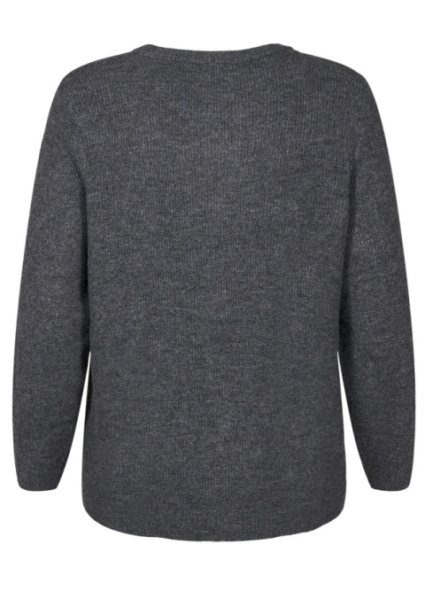 ZIZZI CIEMNOSZARY DZIANINOWY SWETER 192A