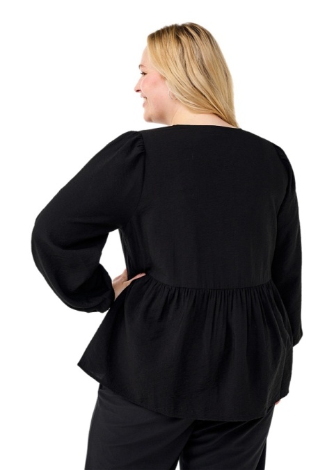 ZIZZI PIĘKNA CZARNA BLUZKA KOKARDA 586C