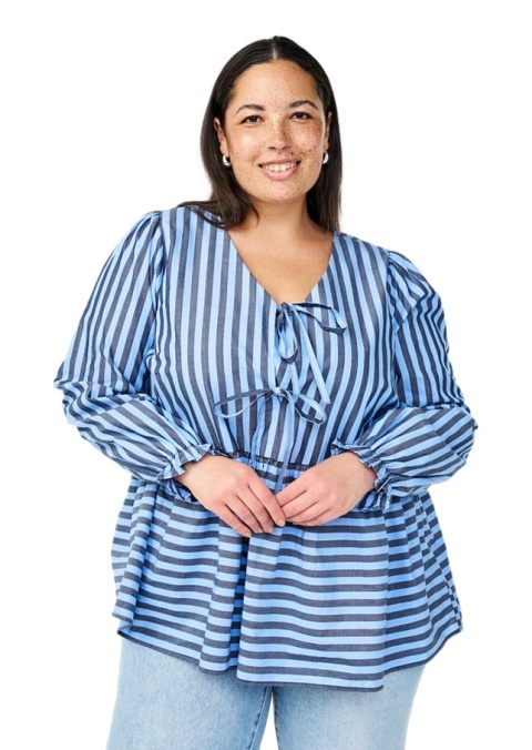 ZIZZI PIĘKNA NIEBIESKA BLUZKA WZÓR BAWEŁNA 498A