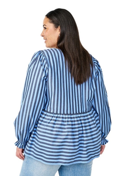 ZIZZI PIĘKNA NIEBIESKA BLUZKA WZÓR BAWEŁNA 498A