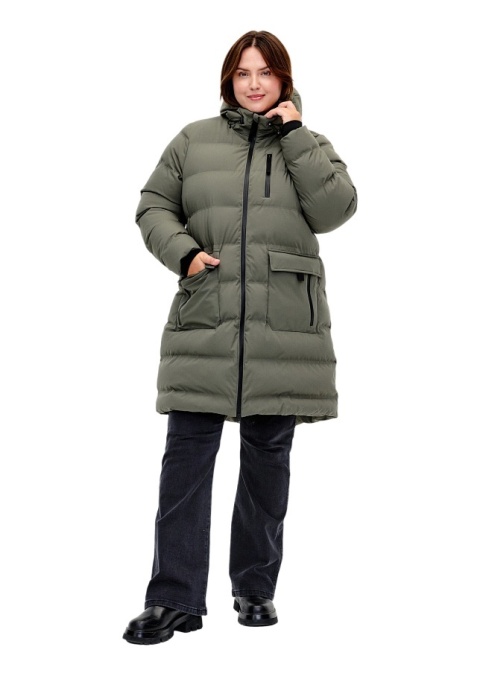 ZIZZI ZIELONA ZIMOWA KURTKA PUCHOWA KIESZENIE KAPTUR 222A