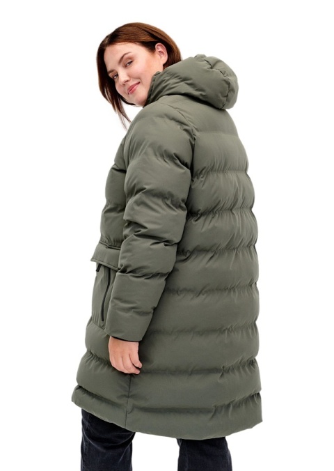 ZIZZI ZIELONA ZIMOWA KURTKA PUCHOWA KIESZENIE KAPTUR 222A
