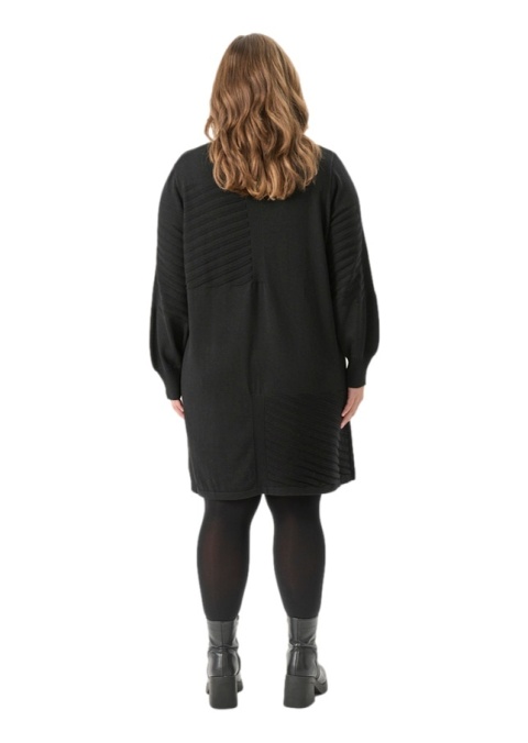 ADIA CZARNA DZIANINOWA BLUZKA TUNIKA PASKI A185