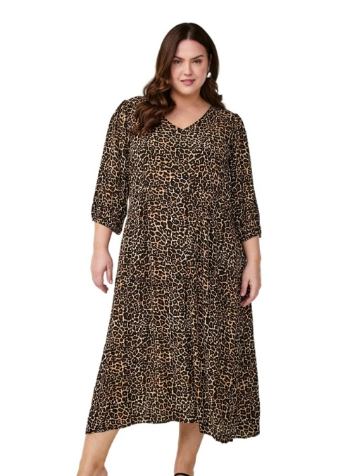 ZIZZI PIĘKNA DŁUGA PANTERKOWA SUKIENKA WZÓR 057V