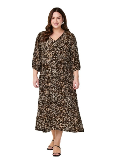ZIZZI PIĘKNA DŁUGA PANTERKOWA SUKIENKA WZÓR 057V