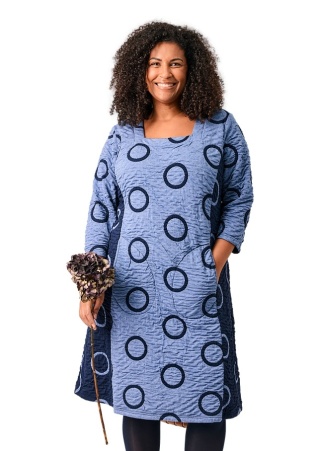 CHALOU GRANATOWA SUKIENKA WZÓR KOŁA C540