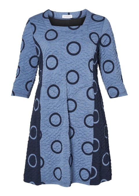 CHALOU GRANATOWA SUKIENKA WZÓR KOŁA C540