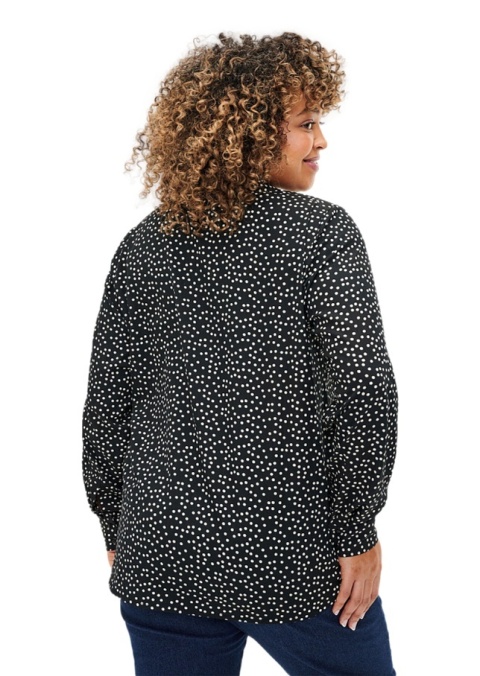 ZIZZI BLUZKA KOSZULA CZARNA GROCHY 016E