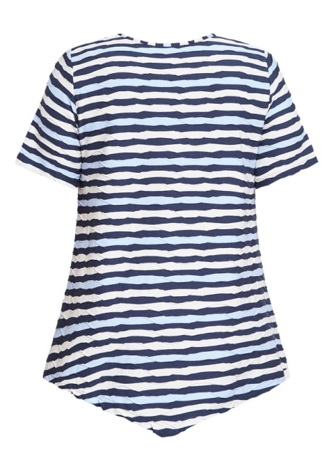 PONT NEUF ASYMETRYCZNA TUNIKA PASKI GRANATOWE TŁOCZENIA V117