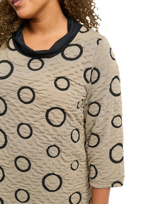 PONT NEUF WYGODNA SUKIENKA CZARNA BEŻOWA WZÓR V566