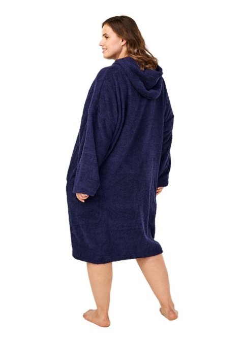 ZIZZI DŁUGIE GRANATOWE PONCHO BLUZA Z KAPTUREM FROTTE 070B ZIZZI DŁUGIE GRANATOWE PONCHO BLUZA Z KAPTUREM FROTTE 070B