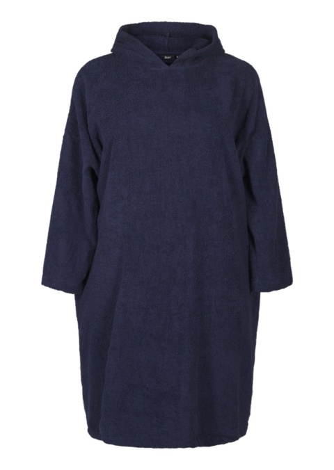 ZIZZI DŁUGIE GRANATOWE PONCHO BLUZA Z KAPTUREM FROTTE 070B ZIZZI DŁUGIE GRANATOWE PONCHO BLUZA Z KAPTUREM FROTTE 070B