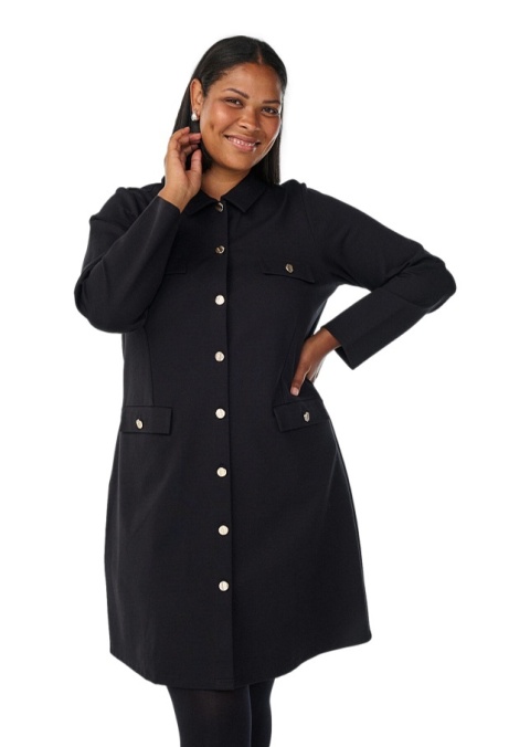 ZIZZI ELEGANCKA CZARNA TUNIKA KIESZENIE 283B