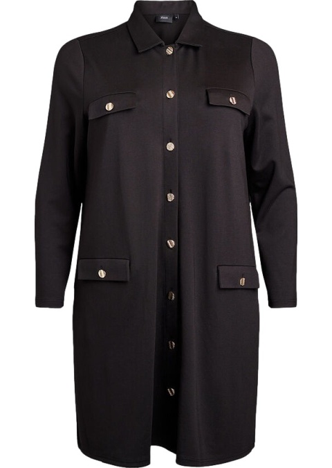 ZIZZI ELEGANCKA CZARNA TUNIKA KIESZENIE 283B
