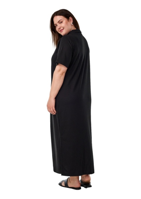 ZIZZI WYGODNA CZARNA DŁUGA SUKIENKA GUZIKI 682A
