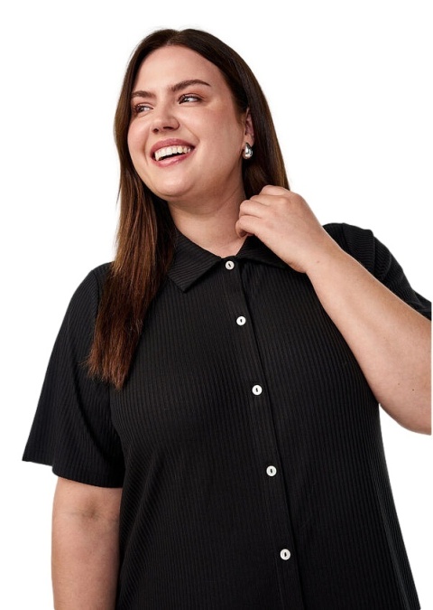 ZIZZI WYGODNA CZARNA DŁUGA SUKIENKA GUZIKI 682A