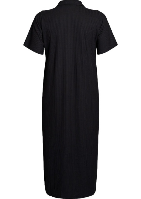 ZIZZI WYGODNA CZARNA DŁUGA SUKIENKA GUZIKI 682A