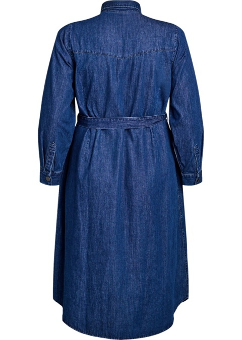 ZIZZI DŁUGA GRANATOWA JEANSOWA SUKIENKA PASEK 149B