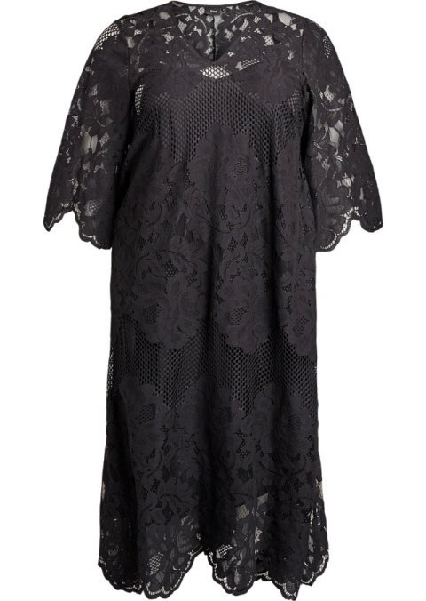 ZIZZI PIĘKNA CZARNA SUKIENKA KORONKA 066B