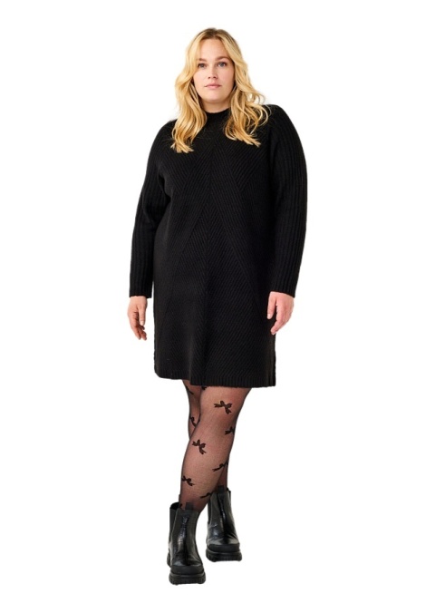 ZIZZI DZIANINOWA SUKIENKA CZARNA PRĄŻKI 400G