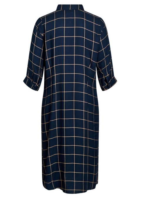 ZIZZI DŁUGA GRANATOWA SUKIENKA KOSZULA KRATA 205B