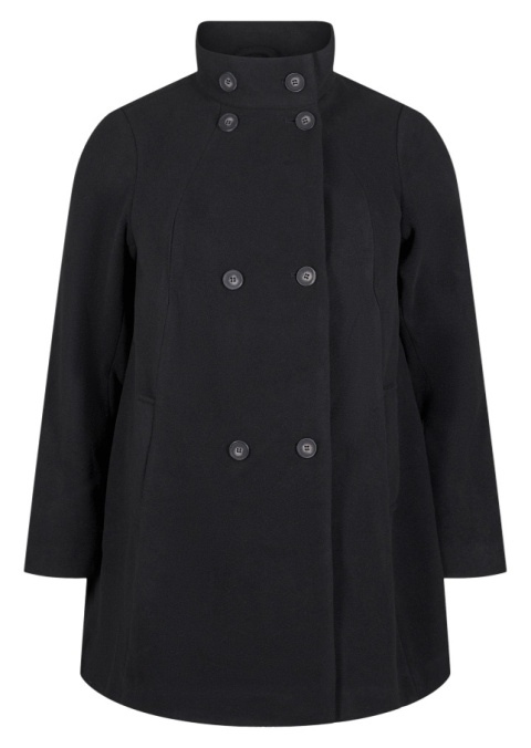 ZIZZI CZARNY KRÓTKI PŁASZCZ DWURZĘDOWY Z WEŁNĄ 343A