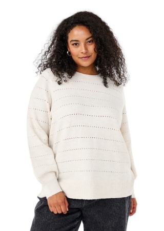 ZIZZI BEŻOWY AŻUROWY SWETER BLUZKA DZIANINA 413A