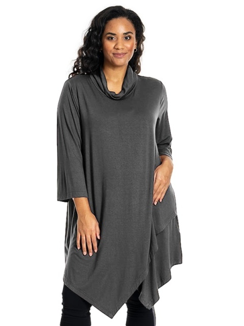 STUDIO SZARA ASYMETRYCZNA TUNIKA WISKOZA S868