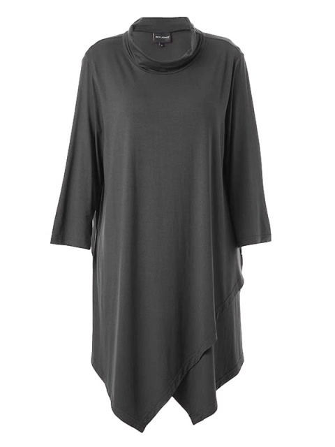 STUDIO SZARA ASYMETRYCZNA TUNIKA WISKOZA S868