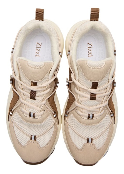 ZIZZI BEŻOWE BUTY SPORTOWE SZEROKI KRÓJ 048A