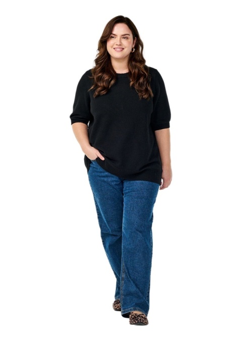 ZIZZI CZARNA DZIANINOWA BLUZKA SWETEREK 279I