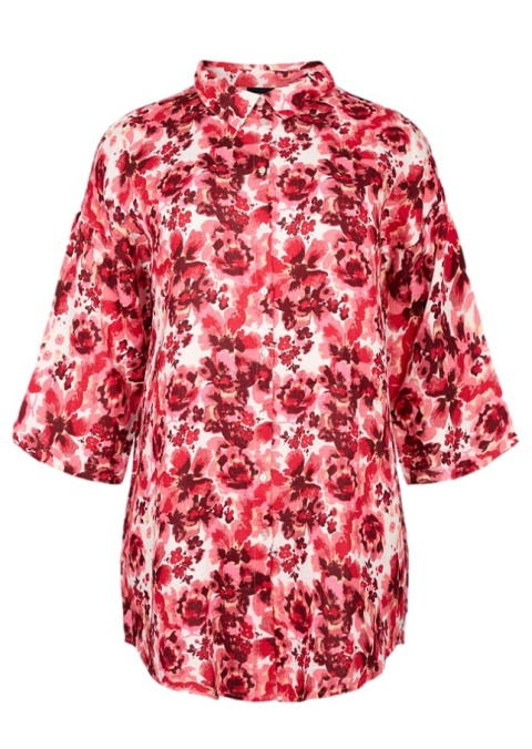 ZIZZI DŁUGA KOSZULA TUNIKA KWIATY BAWEŁNA 064B