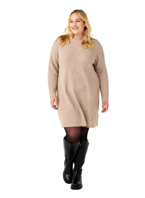 ZIZZI DZIANINOWA SUKIENKA BEŻOWA PRĄŻKI 400G