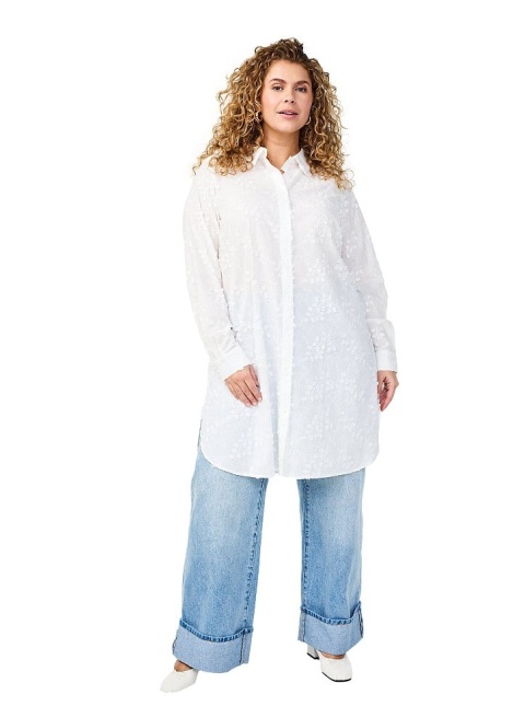 ZIZZI ELEGANCKA TUNIKA KOSZULA WZÓR HAFT 375B